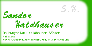 sandor waldhauser business card