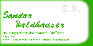 sandor waldhauser business card